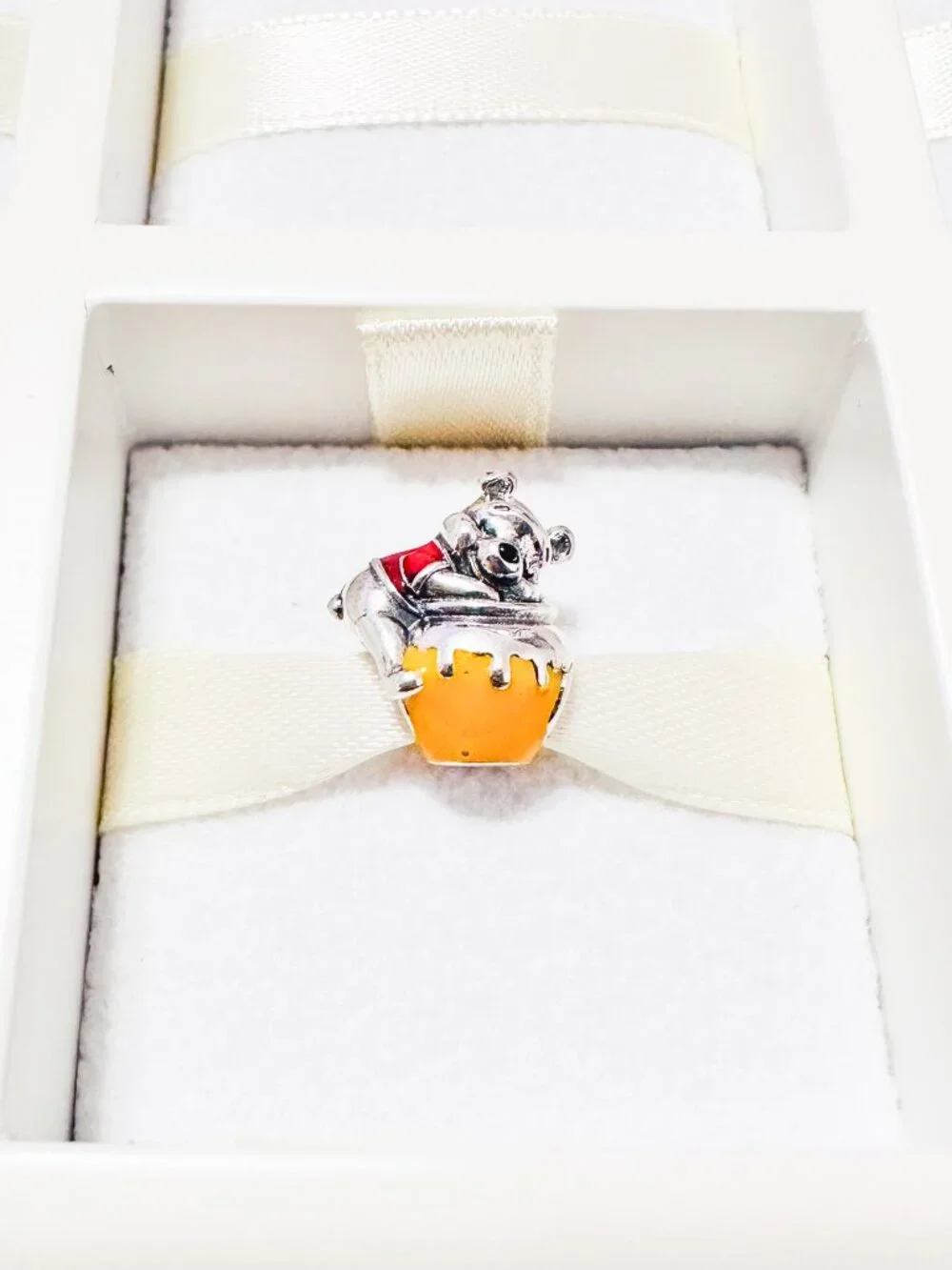 925 Sterling Silver Winnie The Pooh On Honey Pot Charm Bead Fits Pandora